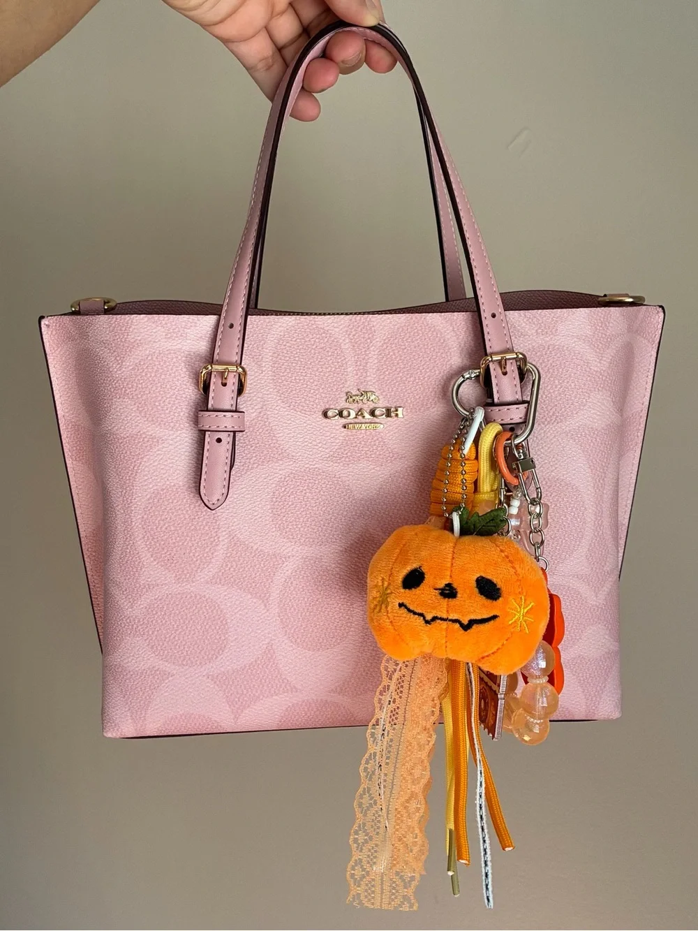 Halloween Pumpkin Plush Keychain Bag Charm